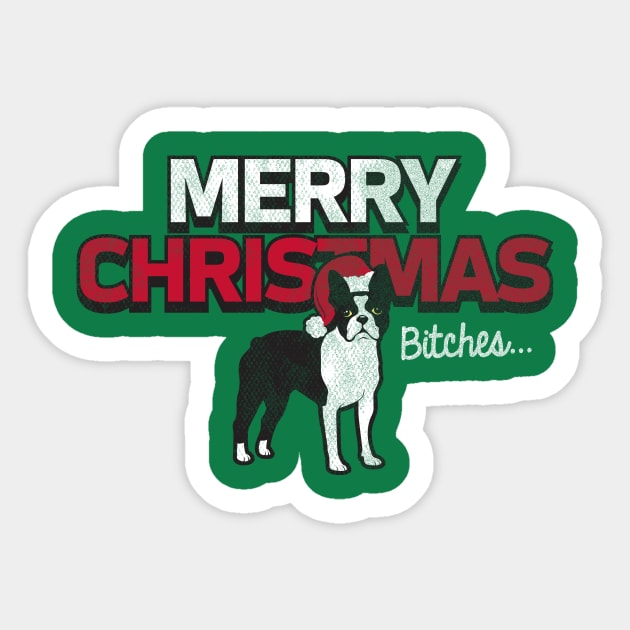 Merry Christmas Bitches Sticker by stayfrostybro